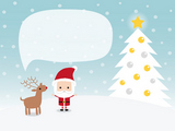 Christmas card Santa claus & reindeer