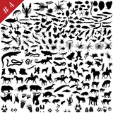 %23+4+set+of++different+animals%2C+birds%2C+insects+and+fishes++vector+silhouettes