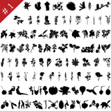Vector+collection+of+different+plants+and+flowers+silhouettes+%231
