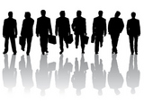Collection+of+business+people+silhouettes+with+shadows