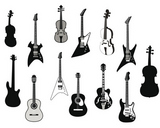 Set+of+detailed+vector+silhouettes+different+guitars