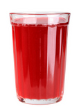Single+glass+with+red+drink.+Isolated+on+white+background.+Close-up.+Studio+photography.