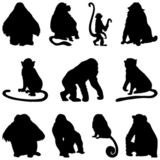 apes+silhouettes+set
