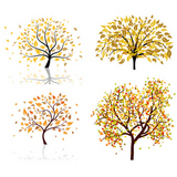 Set+of+four+autumn+tree