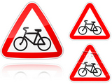 Set+of+variants+a+Intersection+with+the+bike+road+-+road+sign+isolated+on+white+background.+Group+of+as+fish-eye%2C+simple+and+grunge+icons+for+your+design.+Vector+illustration.
