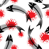 Skeleton+of+fish.+Fun.+Seamless+abstract+background.+Vector+illustration.