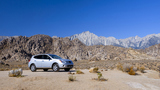 SUV at rocky desert