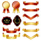 gold and red emblem set