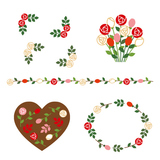 Graphic elements of roses