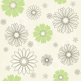Seamless flower pattern, gerbera and daisy