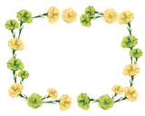 rectangular frame of carnations illustration